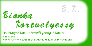 bianka kortvelyessy business card