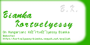 bianka kortvelyessy business card